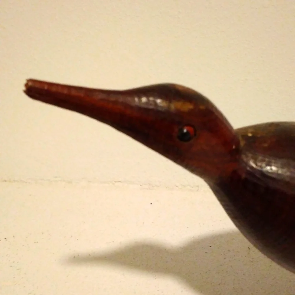 Artisan Hand Carved Rosewood Sandpiper Mid Century Modern Home Decor - Picture 2 of 11